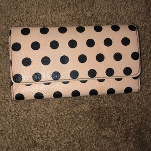 Tri-fold polka dot wallet
